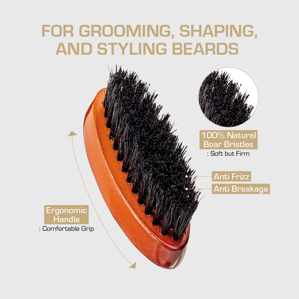 Red by Kiss Premium Beard Medium Soft Pocket Brush #BR203 - Image 3
