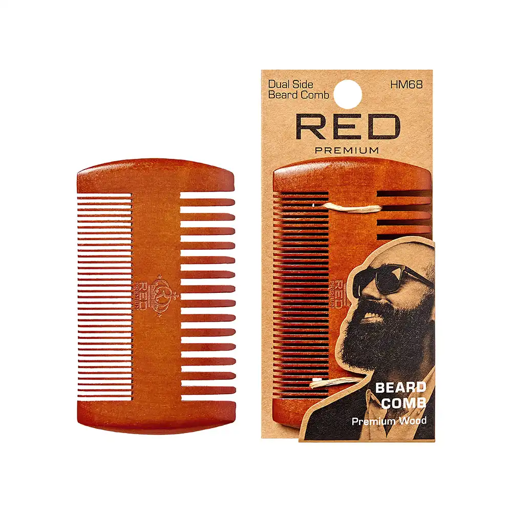 Red by Kiss Premium Wood Dual Side Beard Comb #BM68
