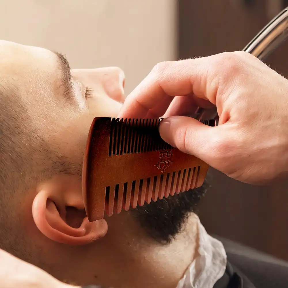 Red by Kiss Premium Wood Dual Side Beard Comb #BM68 - Image 2