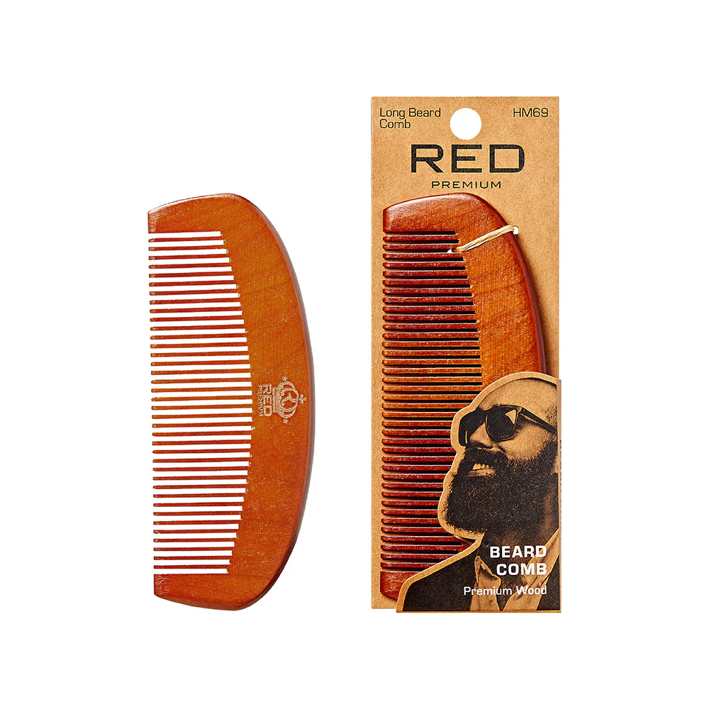 Red by Kiss Premium Wood Long Beard Comb #BM69