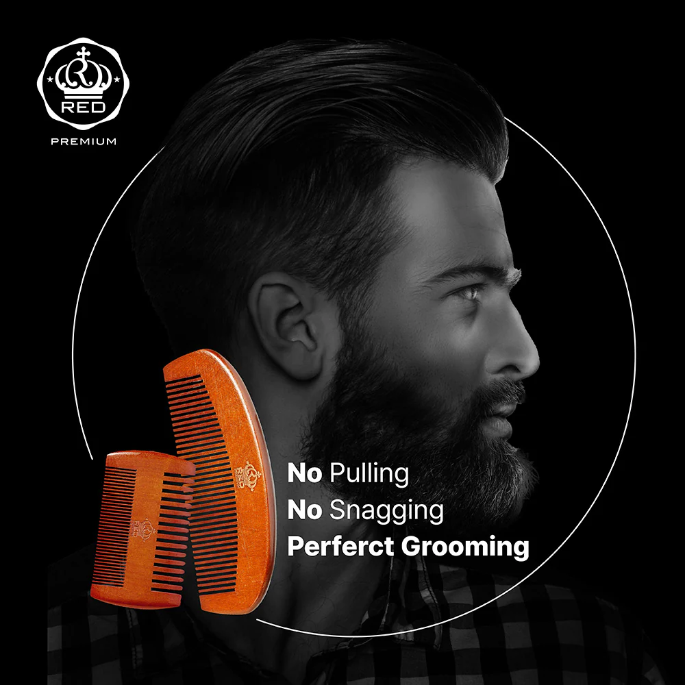 Red by Kiss Premium Wood Long Beard Comb #BM69 - Image 6