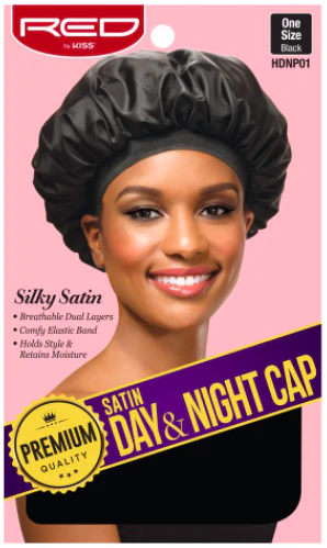 Red by Kiss Satin Day & Night Cap #HDNP01 Black