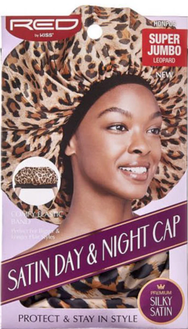 Red by Kiss Super Jumbo Satin Day&Night Cap #HDNP05 Leopard