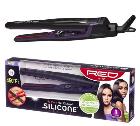 Red by Kiss Silicone Styler 1/2" Flat Iron #FIS050