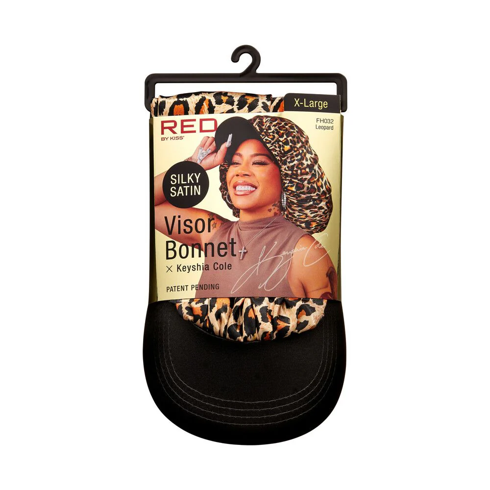 Red by Kiss X KEYSHIA COLE Silky Satin Visor XL Bonnet #FHO32 Leopard