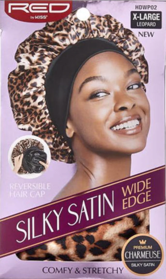 Red by Kiss Silky Satin Wide Edge Cap X-Large #HDWP02 Leopard