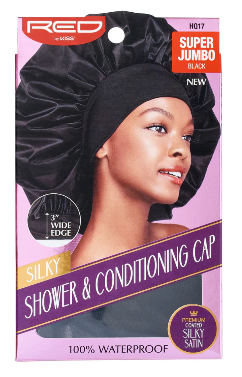 Red by Kiss Silky Shower & Conditioning Cap - Super Jumbo #HQ17 Black