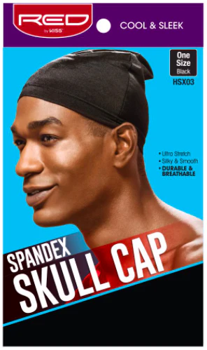 Red by Kiss Spandex Skull Cap #HSX03 Black