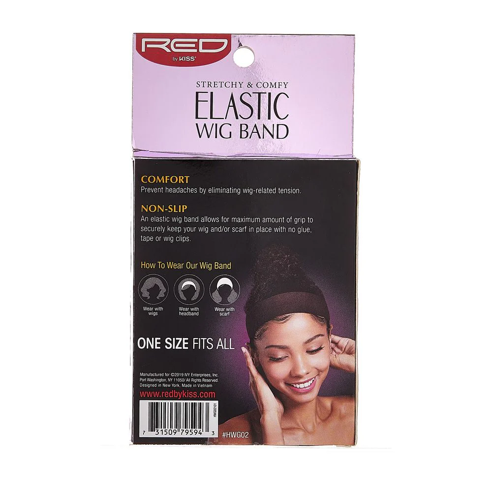 Red by Kiss Stretchy & Comfy Elastic Wig Band #HWG02 Black - Image 2