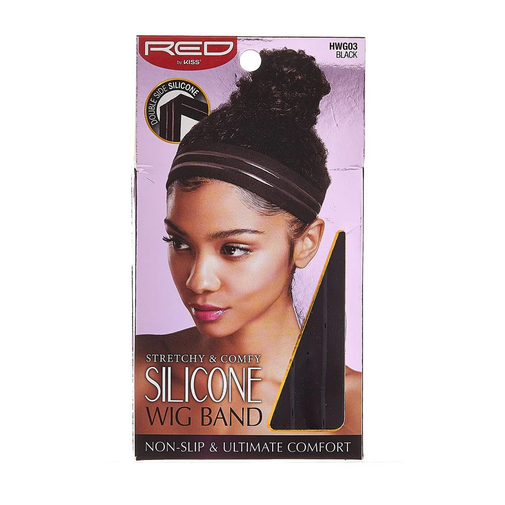 Red by Kiss Stretchy & Comfy Silicone Wig Band #HWG03 Black