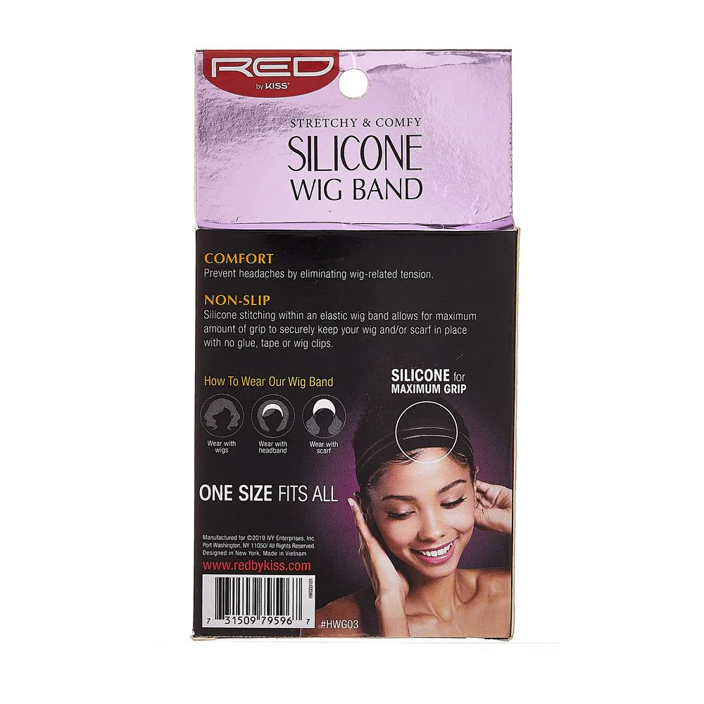Red by Kiss Stretchy & Comfy Silicone Wig Band #HWG03 Black - Image 2