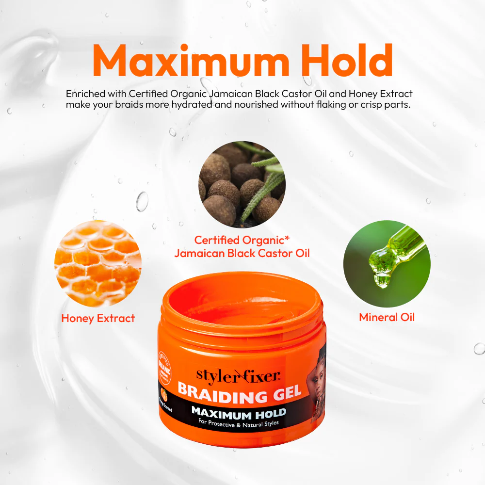 Red by Kiss Styler Fixer Braiding Gel 6oz #SBM01 Maximum Hold - Image 4