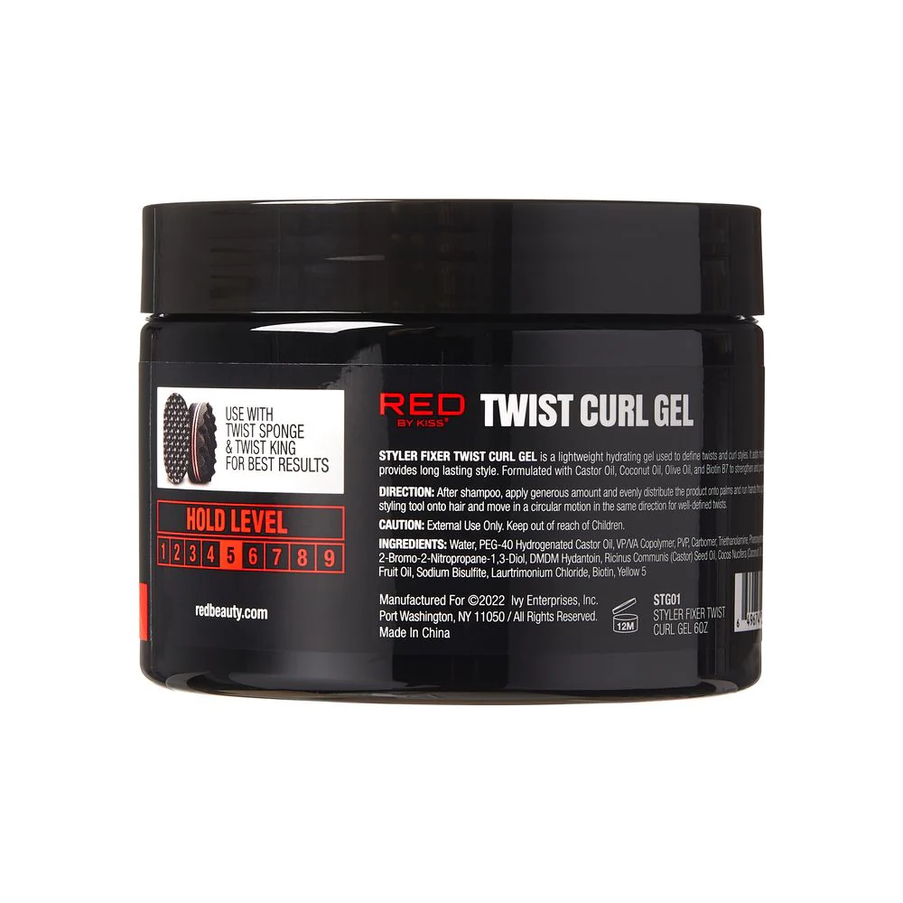 Red by Kiss Styler Fixer Twist Curl Gel 6oz #STG01 Soft Hold - Image 2