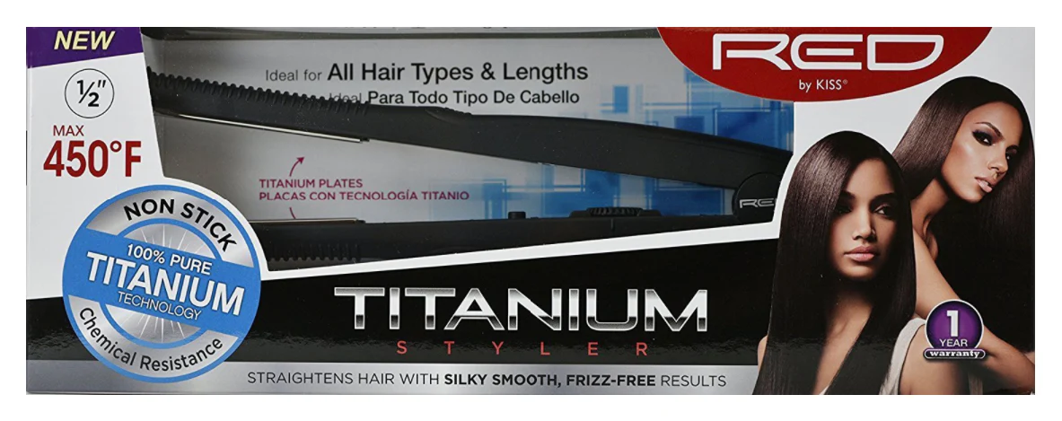 Red by Kiss Titanium Styler 1/2" Flat Iron #FITS050