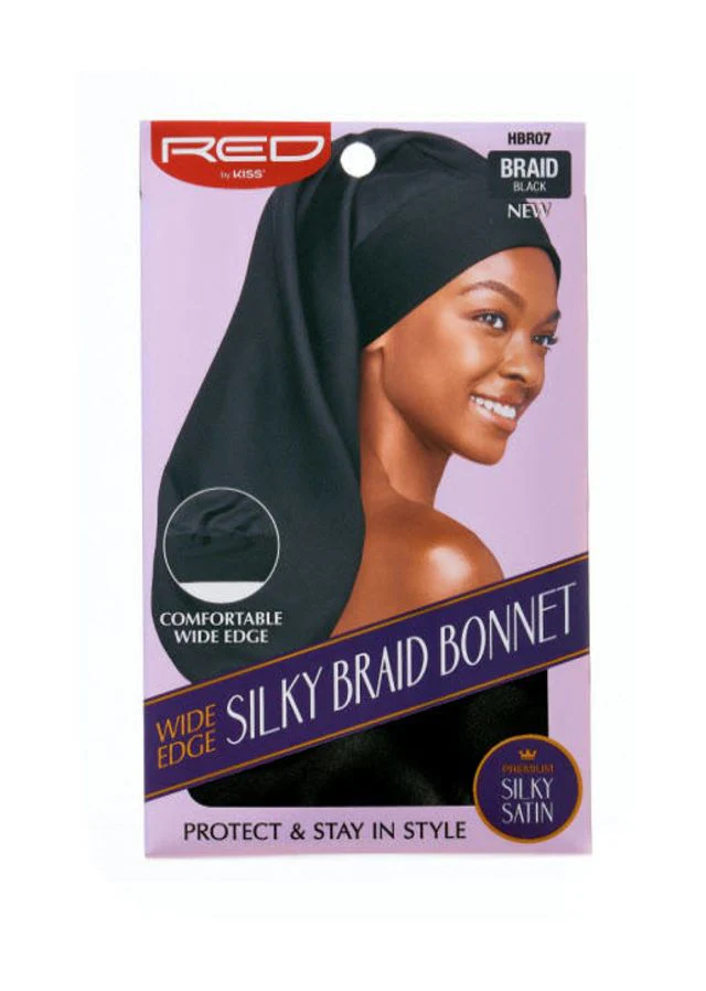 Red by Kiss Wide Edge Silky Braid Bonnet #HBR07 Black