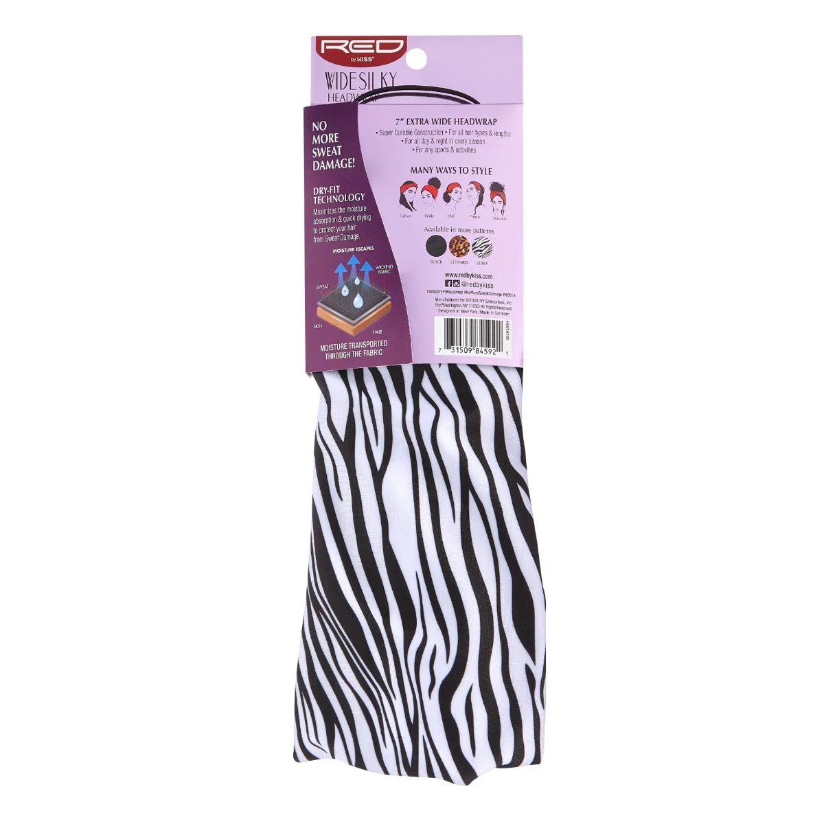 Red by Kiss Wide Silky Headwrap #HB03 Zebra - Image 2