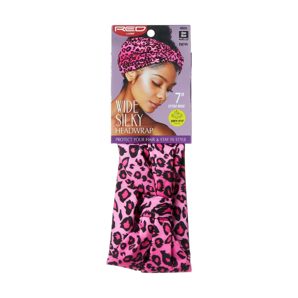 Red by Kiss Wide Silky Headwrap #HB05 Pink Leopard