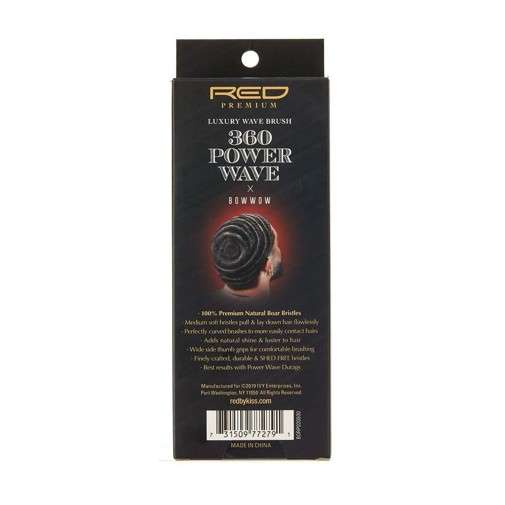 RED Premium 360 Power Wave Brush X Bow Wow - Medium Soft Club #BR15(BORP02) - Image 3