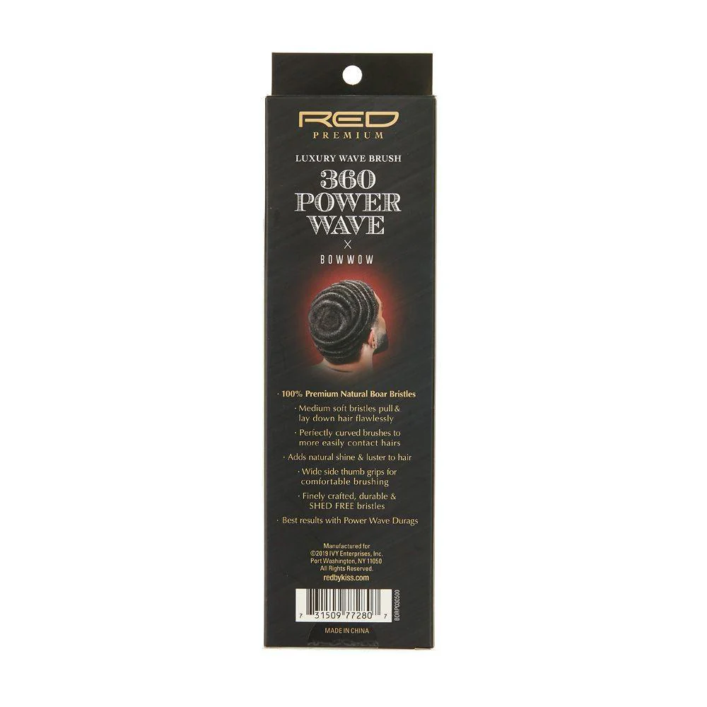 RED Premium 360 Power Wave Brush X Bow Wow - Medium Soft Wave #BR16(BORP03) - Image 3