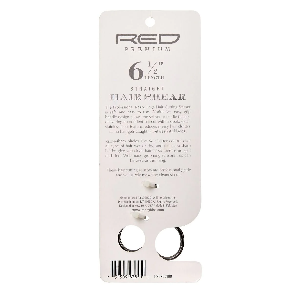 Red Premium Straight Hair Shear 6 1/2" #HSCP65 - Image 4