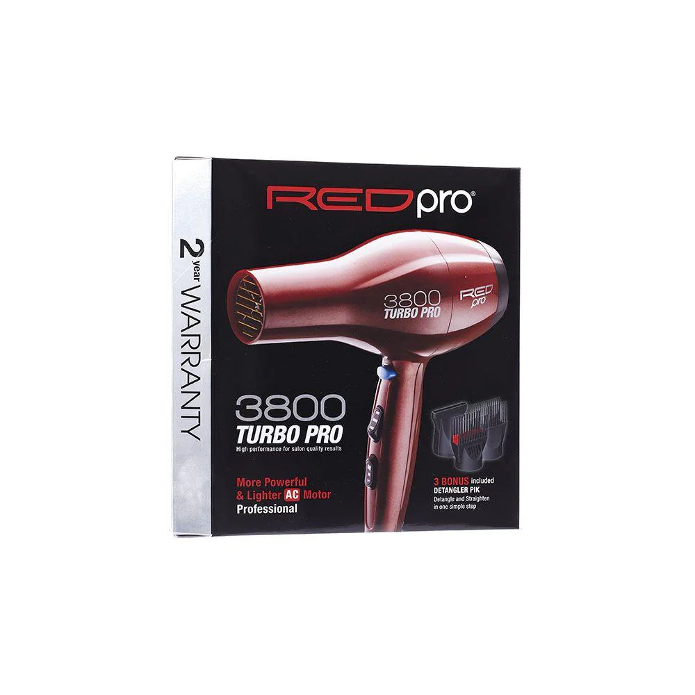 Red Pro 3200 Turbo Pro Hair Dryer #BDP03 - Image 3