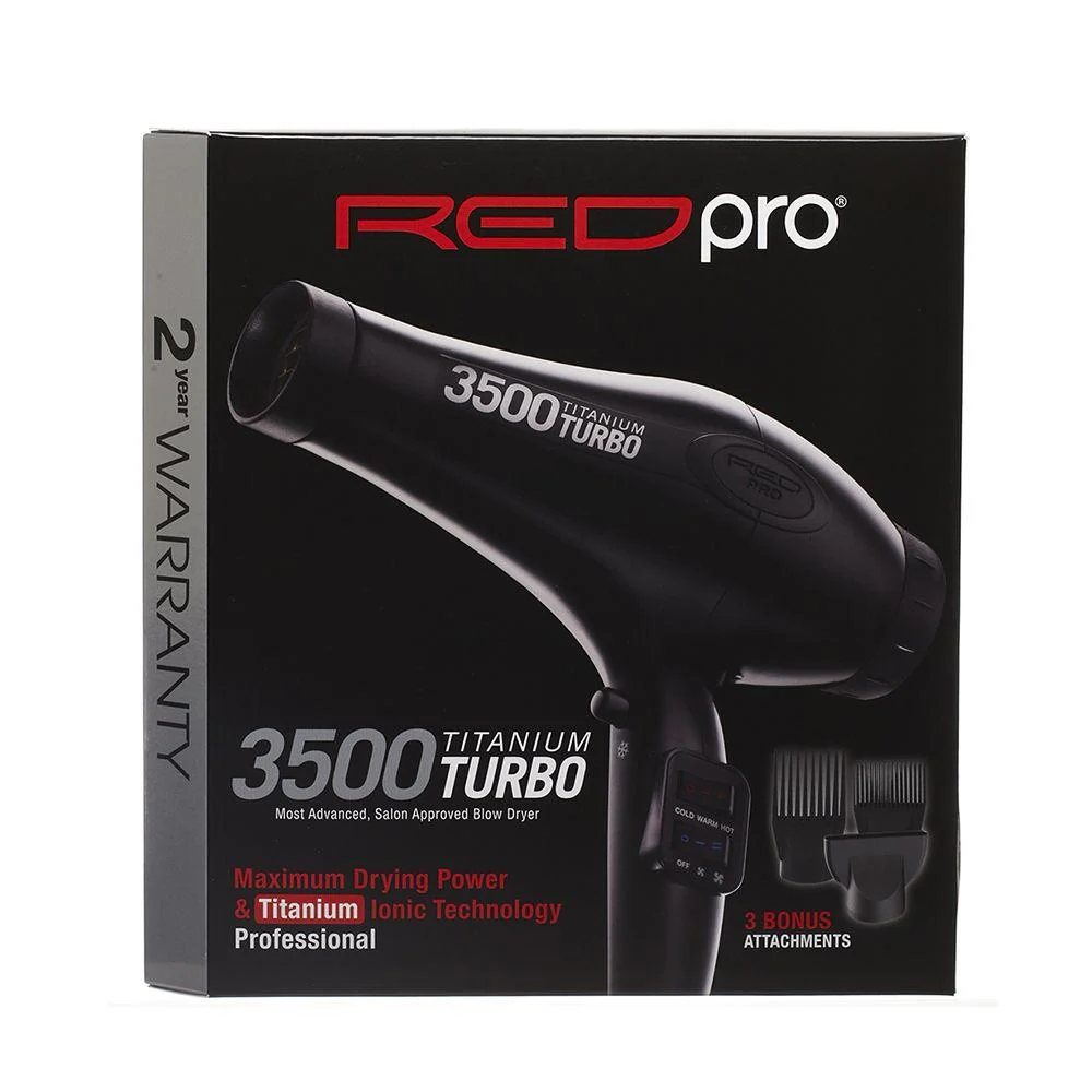 Red Pro Titanium 3500 Turbo Pro Hair Dryer #BDP02N - Image 3