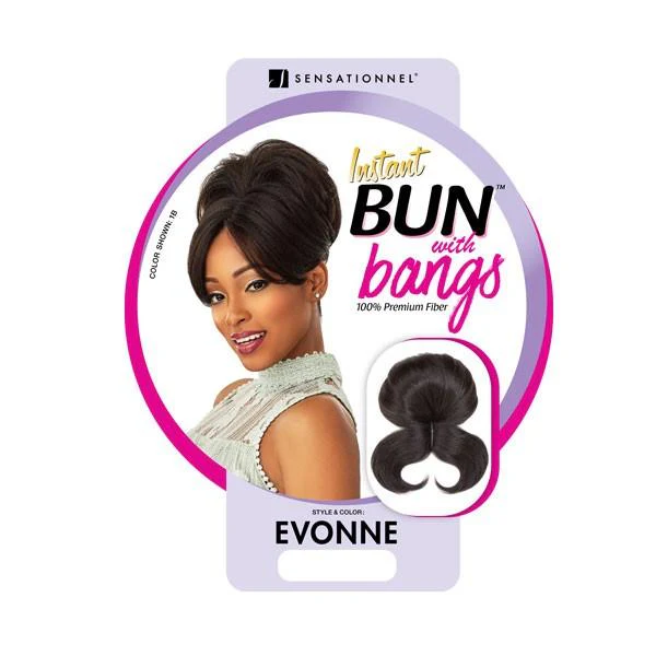 Sensationnel 100% Premium Fiber Instant Bun with Bangs - EVONNE - Image 5