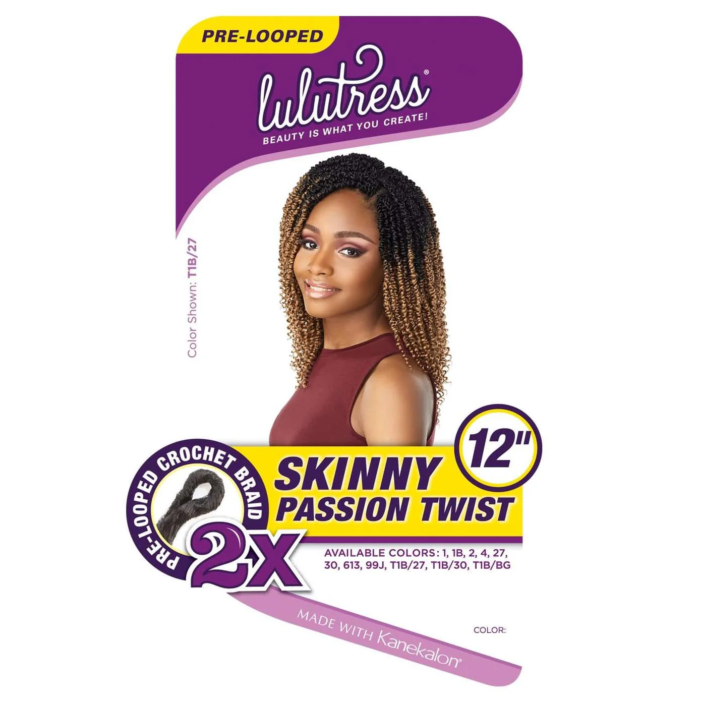 Sensationnel Crochet Braid Lulutress 2X Skinny Passion Twist 12" - Image 2
