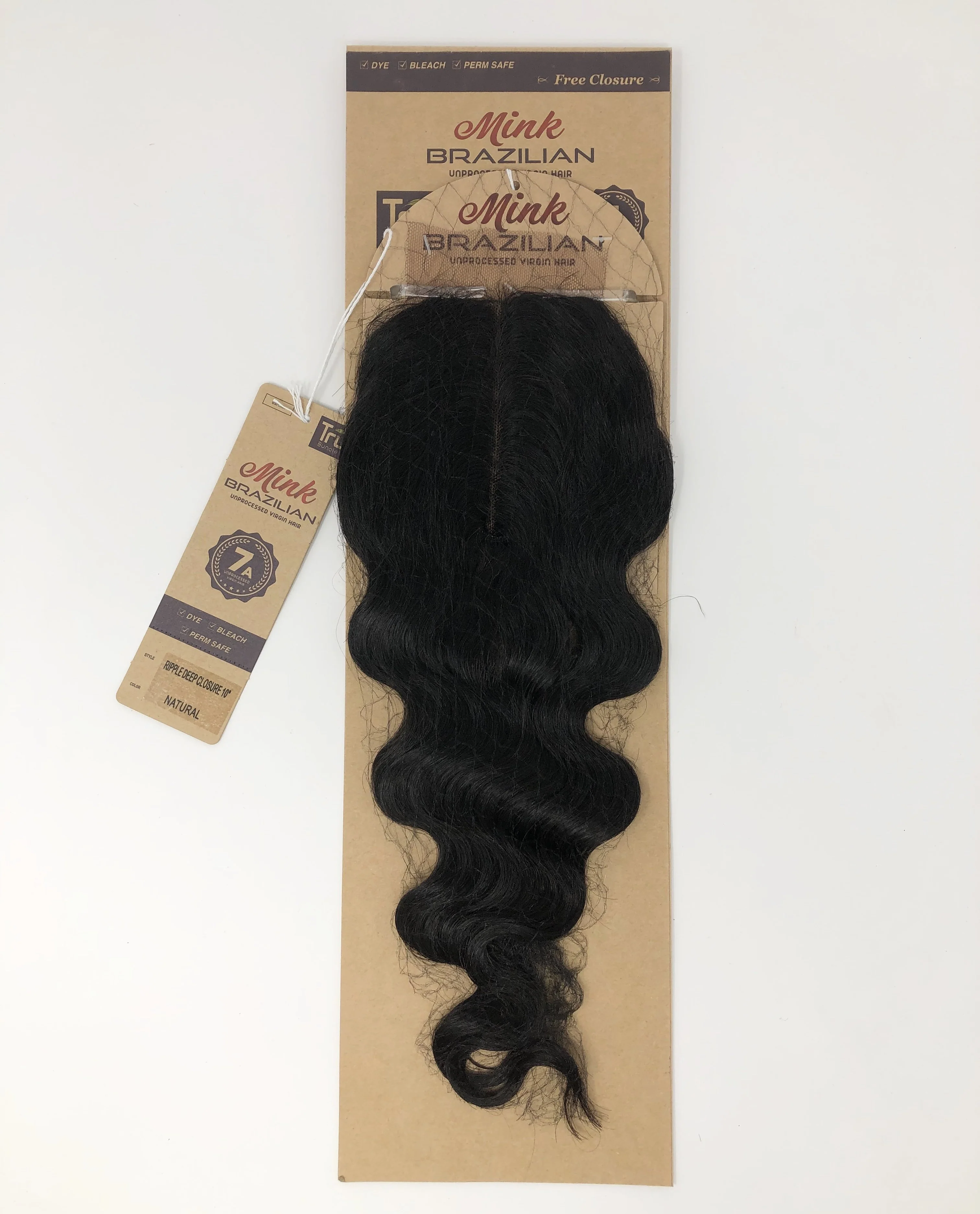 Tru Bundles Mink Brazilian Unprocessed Virgin Hair + Lace Part Closure - Ripple Deep - Image 3